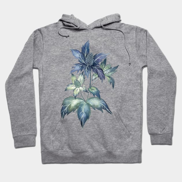 Sea Holly Thristle Hoodie by themintgardener